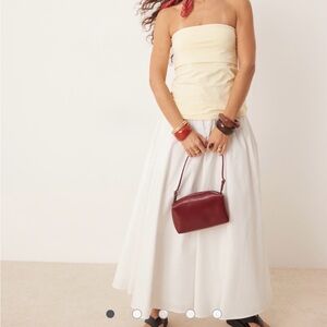 Abercrombie & Fitch white with pockets Maxi Skirt medium 100% cotton